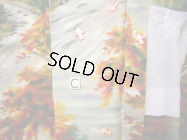 画像14: J0808W 羽織 女性用着物  シルク(正絹) スモーキーな  マルチカラー, 風景 【中古】 【USED】 【リサイクル】 ★☆☆☆☆ (14)