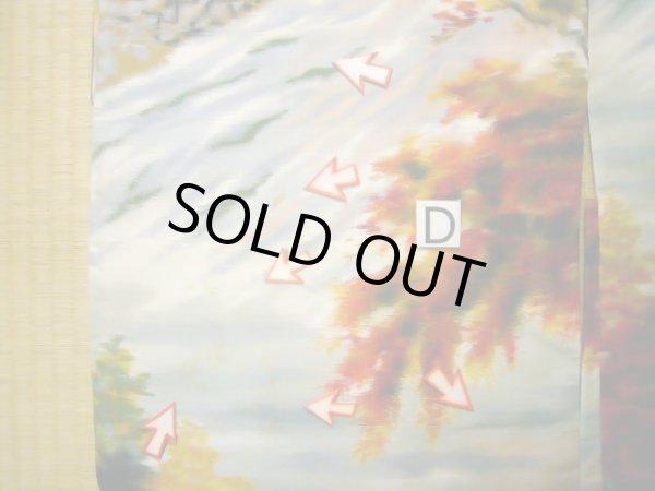 画像15: J0808W 羽織 女性用着物  シルク(正絹) スモーキーな  マルチカラー, 風景 【中古】 【USED】 【リサイクル】 ★☆☆☆☆ (15)