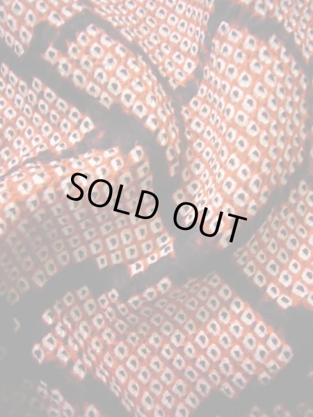 画像14: J0812O 羽織 女性用着物  シルク(正絹) ダークな  赤, 青海波 【中古】 【USED】 【リサイクル】 ★★★★☆ (14)