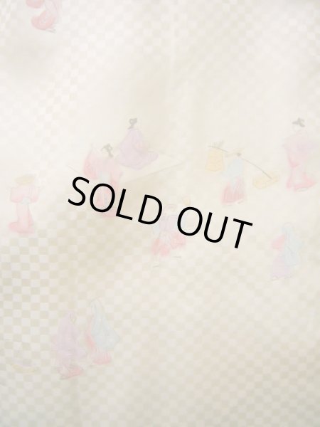 画像15: J0812O 羽織 女性用着物  シルク(正絹) ダークな  赤, 青海波 【中古】 【USED】 【リサイクル】 ★★★★☆ (15)