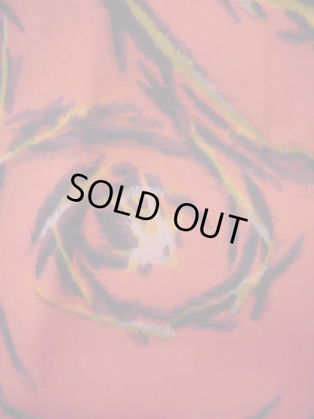 画像6: J0812V 羽織 女性用着物  綿 深い  朱赤, 抽象的模様 【中古】 【USED】 【リサイクル】 ★★★★☆ (6)