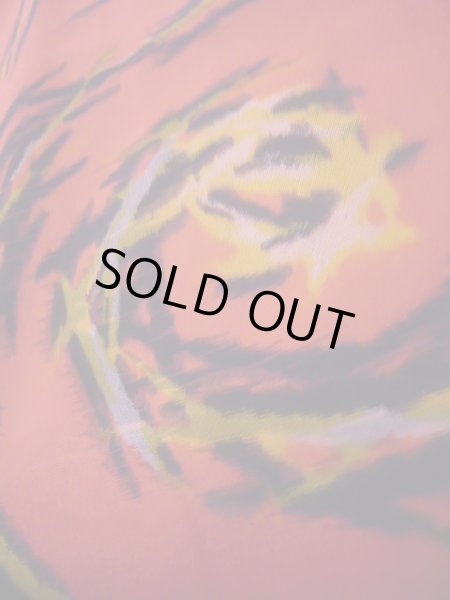 画像7: J0812V 羽織 女性用着物  綿 深い  朱赤, 抽象的模様 【中古】 【USED】 【リサイクル】 ★★★★☆ (7)