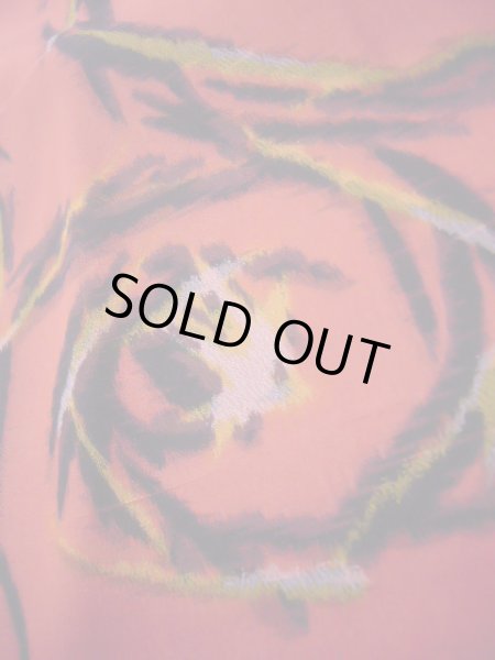 画像8: J0812V 羽織 女性用着物  綿 深い  朱赤, 抽象的模様 【中古】 【USED】 【リサイクル】 ★★★★☆ (8)