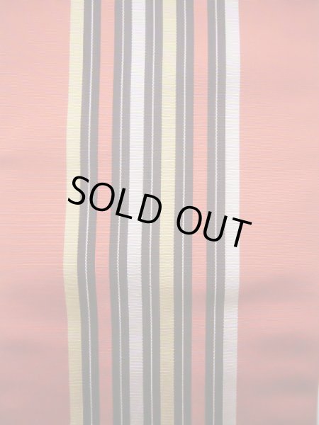 画像2: J0909B 半幅帯  女性用着物 シルク(正絹) 明るい  朱赤 縞   【中古】 【USED】 【リサイクル】 ★★★★☆ (2)