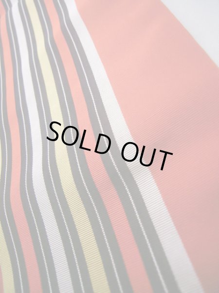 画像5: J0909B 半幅帯  女性用着物 シルク(正絹) 明るい  朱赤 縞   【中古】 【USED】 【リサイクル】 ★★★★☆ (5)