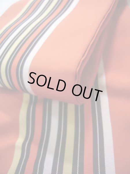 画像7: J0909B 半幅帯  女性用着物 シルク(正絹) 明るい  朱赤 縞   【中古】 【USED】 【リサイクル】 ★★★★☆ (7)