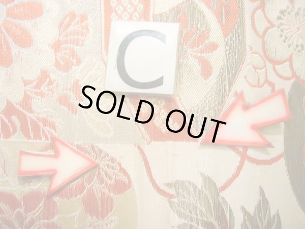 画像13: J0911H 半幅帯  女性用着物 シルク(正絹)   オフ ホワイト ぼたん  , リバーシブル【中古】 【USED】 【リサイクル】 ★☆☆☆☆ (13)