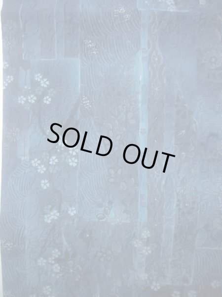 画像4: J0918K 袋帯  女性用着物 シルク(正絹) スモーキーな  青 鳳凰  , 渡文【中古】 【USED】 【リサイクル】 ★★★★☆ (4)