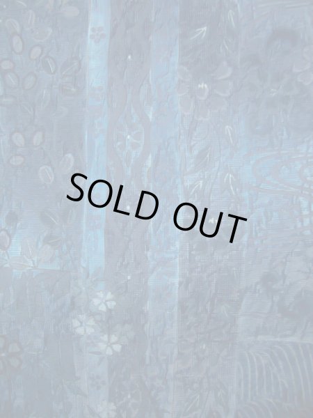 画像6: J0918K 袋帯  女性用着物 シルク(正絹) スモーキーな  青 鳳凰  , 渡文【中古】 【USED】 【リサイクル】 ★★★★☆ (6)