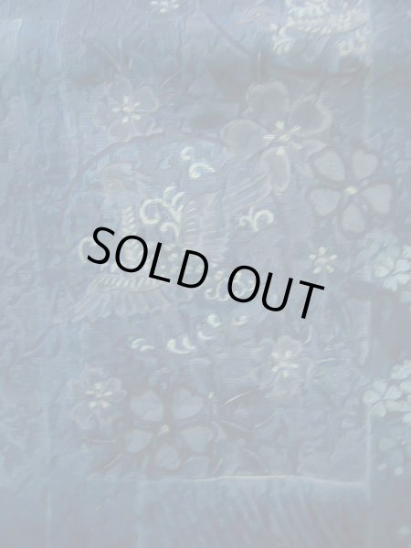 画像8: J0918K 袋帯  女性用着物 シルク(正絹) スモーキーな  青 鳳凰  , 渡文【中古】 【USED】 【リサイクル】 ★★★★☆ (8)