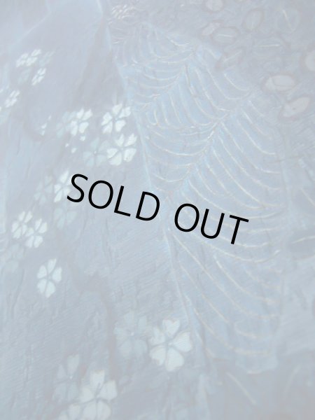 画像9: J0918K 袋帯  女性用着物 シルク(正絹) スモーキーな  青 鳳凰  , 渡文【中古】 【USED】 【リサイクル】 ★★★★☆ (9)