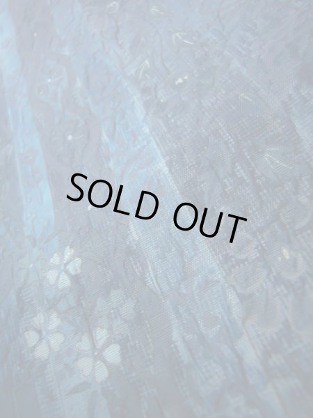 画像10: J0918K 袋帯  女性用着物 シルク(正絹) スモーキーな  青 鳳凰  , 渡文【中古】 【USED】 【リサイクル】 ★★★★☆ (10)