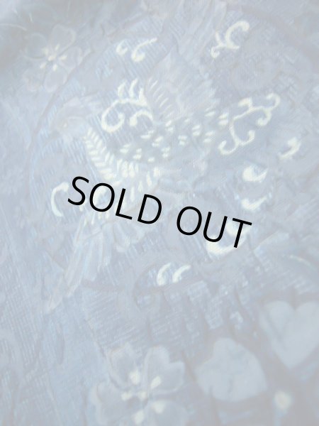 画像11: J0918K 袋帯  女性用着物 シルク(正絹) スモーキーな  青 鳳凰  , 渡文【中古】 【USED】 【リサイクル】 ★★★★☆ (11)