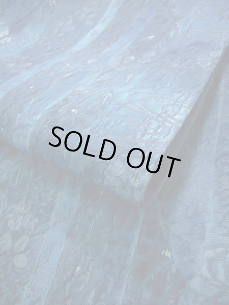 画像12: J0918K 袋帯  女性用着物 シルク(正絹) スモーキーな  青 鳳凰  , 渡文【中古】 【USED】 【リサイクル】 ★★★★☆ (12)