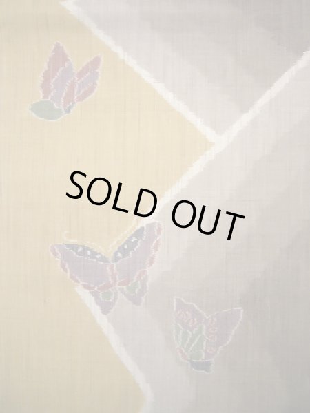 画像3: J0918L 袋帯  女性用着物 シルク(正絹) ヘザー(杢)  ブラウン(茶色) 蝶々  , リバーシブル【中古】 【USED】 【リサイクル】 ★★★★☆ (3)