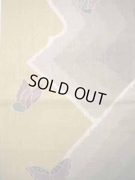 画像4: J0918L 袋帯  女性用着物 シルク(正絹) ヘザー(杢)  ブラウン(茶色) 蝶々  , リバーシブル【中古】 【USED】 【リサイクル】 ★★★★☆ (4)