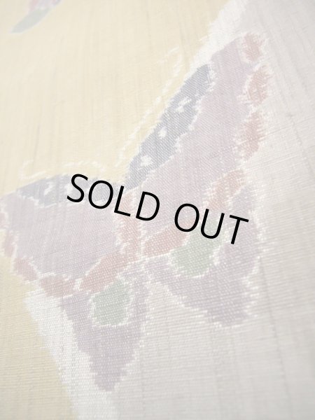 画像8: J0918L 袋帯  女性用着物 シルク(正絹) ヘザー(杢)  ブラウン(茶色) 蝶々  , リバーシブル【中古】 【USED】 【リサイクル】 ★★★★☆ (8)