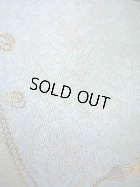 画像10: J0918M 袋帯  女性用着物 シルク(正絹) スモーキーな  水色 梅  , 萬葉【中古】 【USED】 【リサイクル】 ★★★★☆ (10)