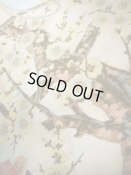 画像11: J0918M 袋帯  女性用着物 シルク(正絹) スモーキーな  水色 梅  , 萬葉【中古】 【USED】 【リサイクル】 ★★★★☆ (11)