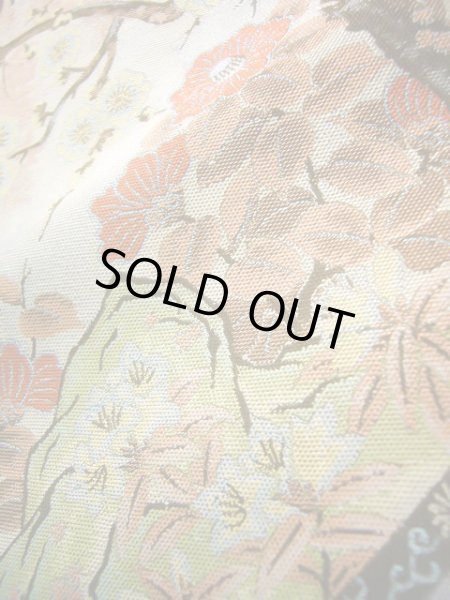 画像12: J0918M 袋帯  女性用着物 シルク(正絹) スモーキーな  水色 梅  , 萬葉【中古】 【USED】 【リサイクル】 ★★★★☆ (12)