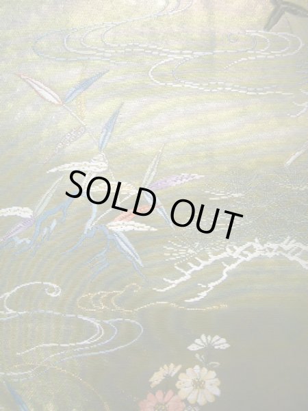 画像16: J0918O 袋帯  女性用着物 シルク(正絹) シャイニーな  ゴールド(金) 花  , 長嶋成織物 瀞金錦【中古】 【USED】 【リサイクル】 ★★★★☆ (16)