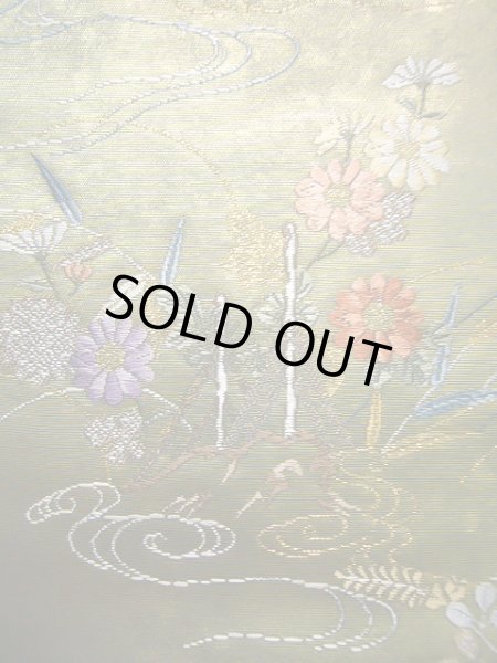 画像17: J0918O 袋帯  女性用着物 シルク(正絹) シャイニーな  ゴールド(金) 花  , 長嶋成織物 瀞金錦【中古】 【USED】 【リサイクル】 ★★★★☆ (17)