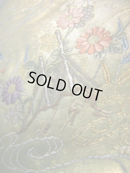 画像20: J0918O 袋帯  女性用着物 シルク(正絹) シャイニーな  ゴールド(金) 花  , 長嶋成織物 瀞金錦【中古】 【USED】 【リサイクル】 ★★★★☆ (20)