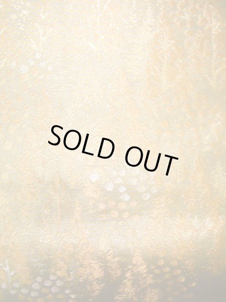 画像6: J0918R 袋帯  女性用着物 シルク(正絹) シャイニーな  ゴールド(金) 木   【中古】 【USED】 【リサイクル】 ★★★★☆ (6)