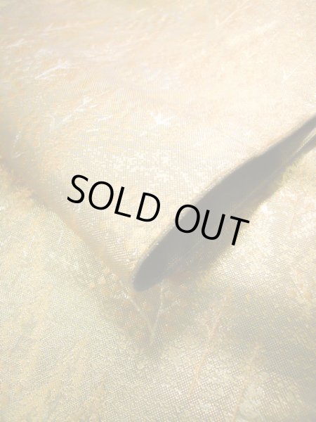 画像11: J0918R 袋帯  女性用着物 シルク(正絹) シャイニーな  ゴールド(金) 木   【中古】 【USED】 【リサイクル】 ★★★★☆ (11)