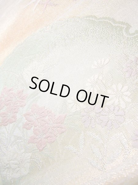 画像12: J0918Z 袋帯  女性用着物 シルク(正絹) シャイニーな  オフ ホワイト 花   【中古】 【USED】 【リサイクル】 ★★★★☆ (12)