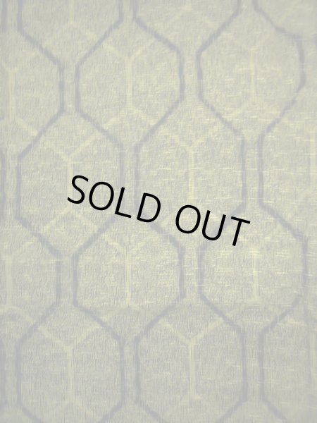 画像3: J0926L  紬 女性用着物  シルク（正絹） ヘザー（杢）  黄緑色, 亀甲 【中古】 【USED】 【リサイクル】 ★★★☆☆ (3)