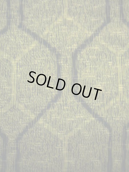 画像6: J0926L  紬 女性用着物  シルク（正絹） ヘザー（杢）  黄緑色, 亀甲 【中古】 【USED】 【リサイクル】 ★★★☆☆ (6)