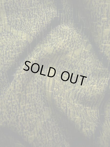 画像10: J0926L  紬 女性用着物  シルク（正絹） ヘザー（杢）  黄緑色, 亀甲 【中古】 【USED】 【リサイクル】 ★★★☆☆ (10)