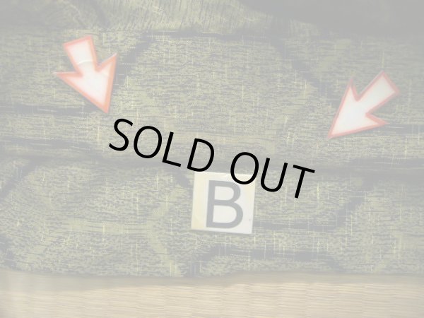 画像13: J0926L  紬 女性用着物  シルク（正絹） ヘザー（杢）  黄緑色, 亀甲 【中古】 【USED】 【リサイクル】 ★★★☆☆ (13)