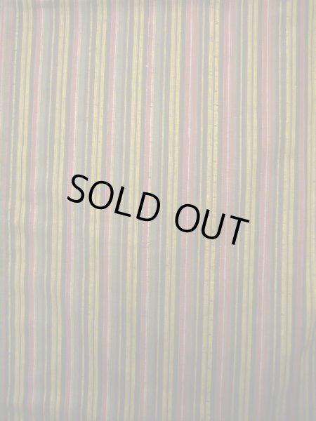 画像3: J0926P Mint  紬 女性用着物  シルク(正絹) ヘザー(杢)  イエロー(黄色), 縞 【中古】 【USED】 【リサイクル】 ★★★★☆ (3)