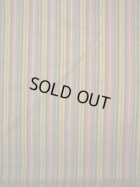 画像4: J0926P Mint  紬 女性用着物  シルク(正絹) ヘザー(杢)  イエロー(黄色), 縞 【中古】 【USED】 【リサイクル】 ★★★★☆ (4)