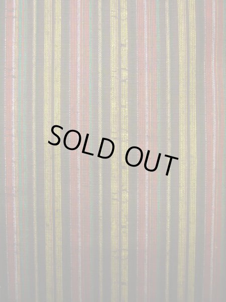 画像5: J0926P Mint  紬 女性用着物  シルク(正絹) ヘザー(杢)  イエロー(黄色), 縞 【中古】 【USED】 【リサイクル】 ★★★★☆ (5)