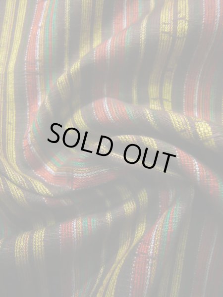 画像9: J0926P Mint  紬 女性用着物  シルク(正絹) ヘザー(杢)  イエロー(黄色), 縞 【中古】 【USED】 【リサイクル】 ★★★★☆ (9)