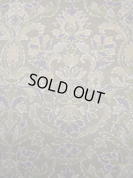 画像5: J0926S  織 女性用着物  シルク(正絹) 淡い  カーキ, 花 【中古】 【USED】 【リサイクル】 ★★★★☆ (5)