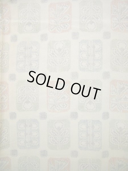 画像3: J1001D  織 女性用着物  シルク(正絹) ヘザー(杢)  オフ ホワイト, 花 【中古】 【USED】 【リサイクル】 ★★☆☆☆ (3)