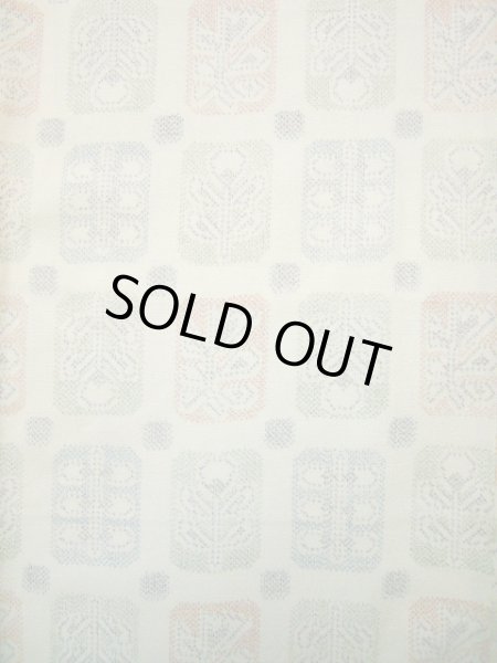 画像4: J1001D  織 女性用着物  シルク(正絹) ヘザー(杢)  オフ ホワイト, 花 【中古】 【USED】 【リサイクル】 ★★☆☆☆ (4)