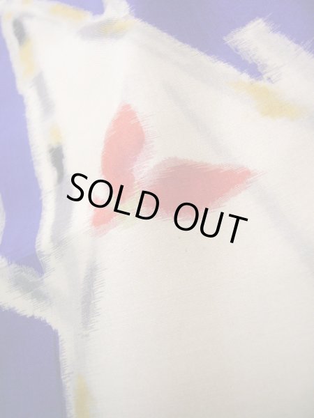 画像10: J1001J  紬 女性用着物  シルク(正絹) 深い  白, 花 【中古】 【USED】 【リサイクル】 ★★☆☆☆ (10)