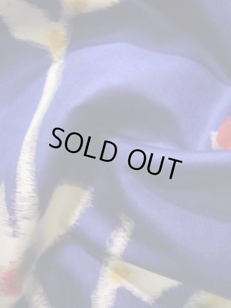 画像14: J1001J  紬 女性用着物  シルク(正絹) 深い  白, 花 【中古】 【USED】 【リサイクル】 ★★☆☆☆ (14)