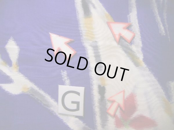 画像22: J1001J  紬 女性用着物  シルク(正絹) 深い  白, 花 【中古】 【USED】 【リサイクル】 ★★☆☆☆ (22)