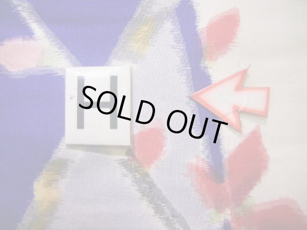 画像23: J1001J  紬 女性用着物  シルク(正絹) 深い  白, 花 【中古】 【USED】 【リサイクル】 ★★☆☆☆ (23)