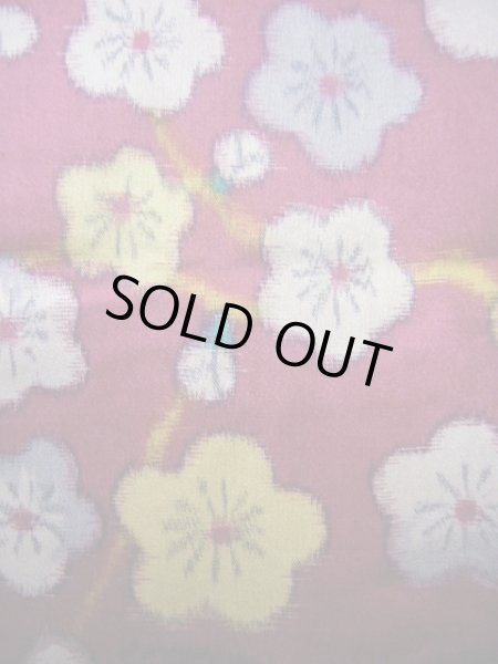 画像7: J1001K  紬 女性用着物  シルク(正絹) 深い 赤みのある 紫, ぼたん 【中古】 【USED】 【リサイクル】 ★★★★☆ (7)