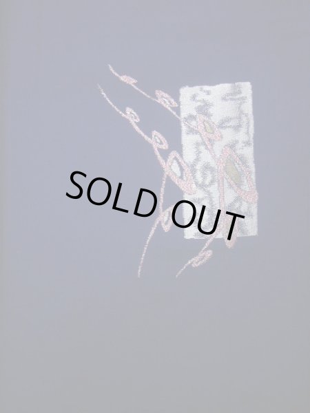 画像4: J1001Q  織 女性用着物  シルク（正絹） ダークな  青, 四角 【中古】 【USED】 【リサイクル】 ★★★★☆ (4)