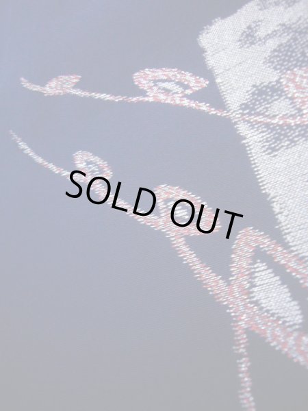 画像8: J1001Q  織 女性用着物  シルク（正絹） ダークな  青, 四角 【中古】 【USED】 【リサイクル】 ★★★★☆ (8)