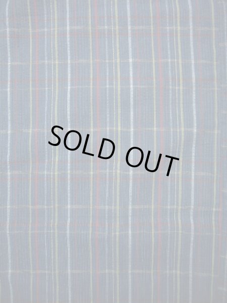 画像3: J1001X Mint  紬 女性用着物  麻 深い  青, チェック柄 【中古】 【USED】 【リサイクル】 ★★★★☆ (3)