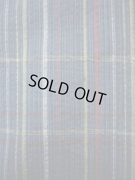 画像5: J1001X Mint  紬 女性用着物  麻 深い  青, チェック柄 【中古】 【USED】 【リサイクル】 ★★★★☆ (5)